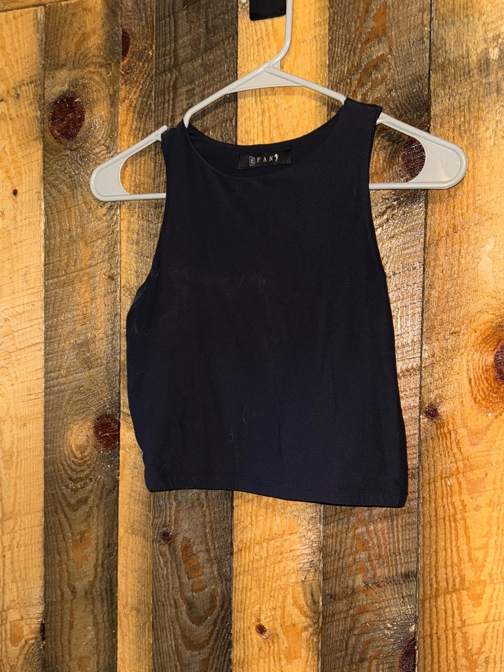 DEAN Black High-Neck Cropped Tank